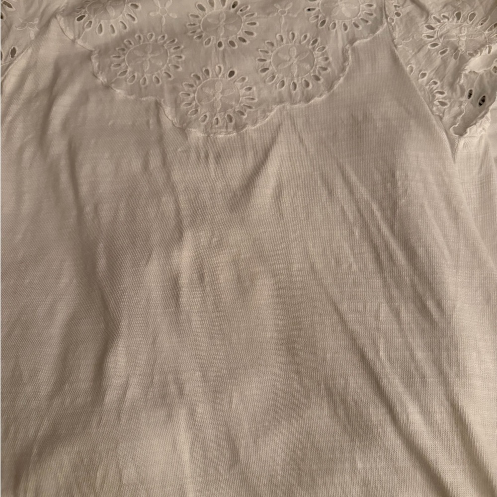 LOFT White Eyelet Lace Blouse